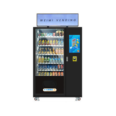 Máy bán hàng tự động màn hình thương hiệu với đầu đọc thẻ thang máy cho đồ ăn nhẹ, đồ uống chai, thực phẩm năng lượng trong phòng tập