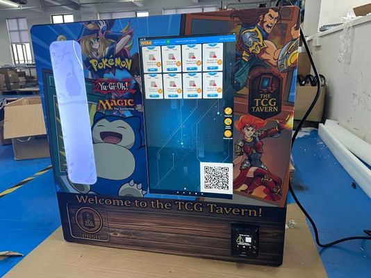 Máy bán hàng Pokemon TCG mini gắn trên tường với hệ điều hành Android 11.1 và Card Reader
