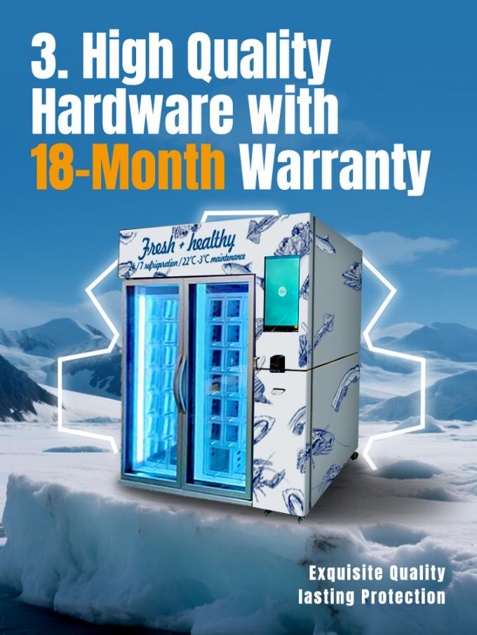Frozen Locker Vending Machine With Efficient R290 Refrigerant -22℃~20℃ For Selling Frozen Meats And Seafood