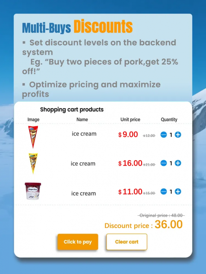 Frozen Treats Ice Cream Vending Machine -22℃ Keep Ice Cream Fresh Popsicle Vending Machine